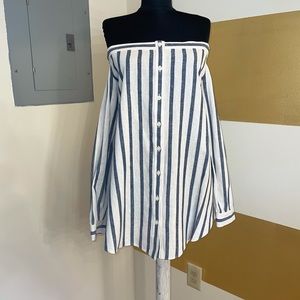 Off the shoulder linen shirt